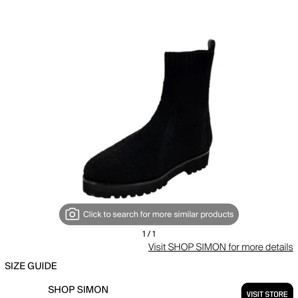 NWT Andre Assous Pisces Black Knit Ankle Boots 8